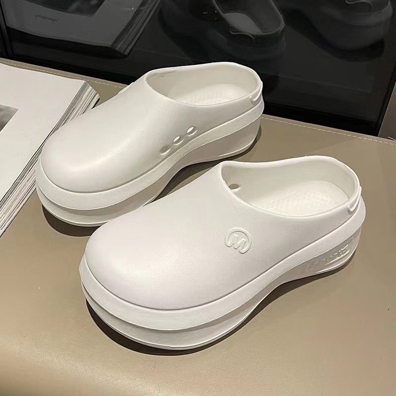 包头拖女士EVA凉拖鞋女休闲运动厚底凉鞋女穆勒鞋松糕一字拖女生
