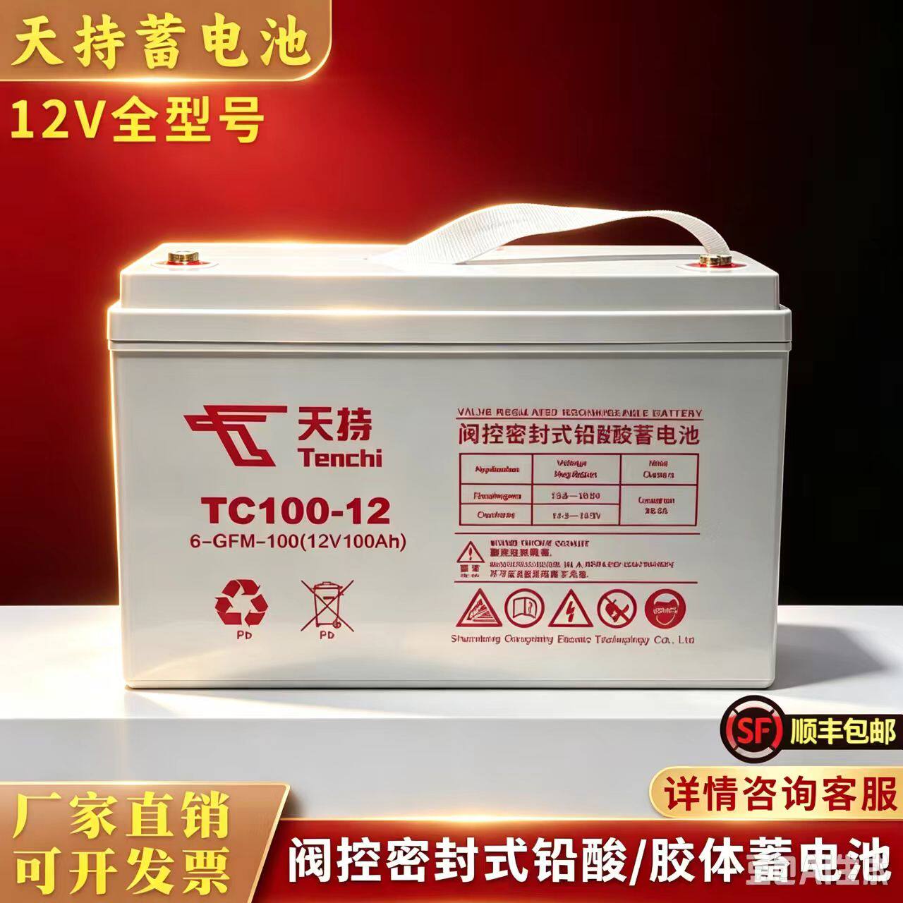 UPS/EPS电池消防主机应急照明集中电源卷帘门电梯专用天持电池12V