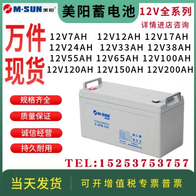 美阳蓄电池6GFM12V120AH100AH65AH38AH17AH7AH EPS/UPS/机房/基站
