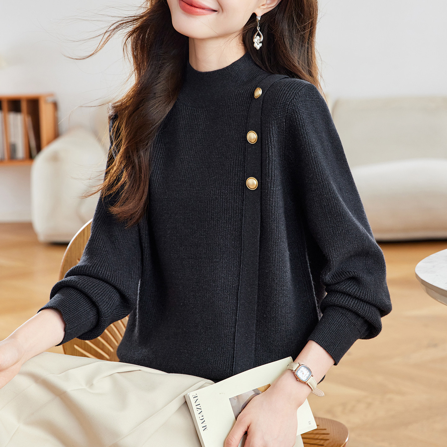 本命年衣服红色针织打底衫气质2026新款洋气大码女装上衣秋冬毛衣