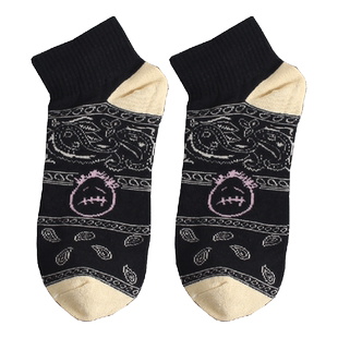 鬼脸厂牌腰果花字母短筒袜子男女搞怪情侣ins潮欧美街头运动篮球