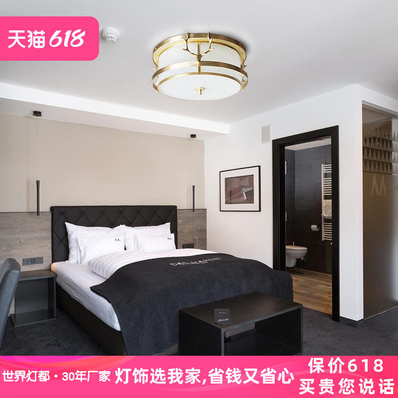 未来全铜鹿角美式卧室吸顶灯创意个性客厅餐厅灯走廊过道软装灯饰