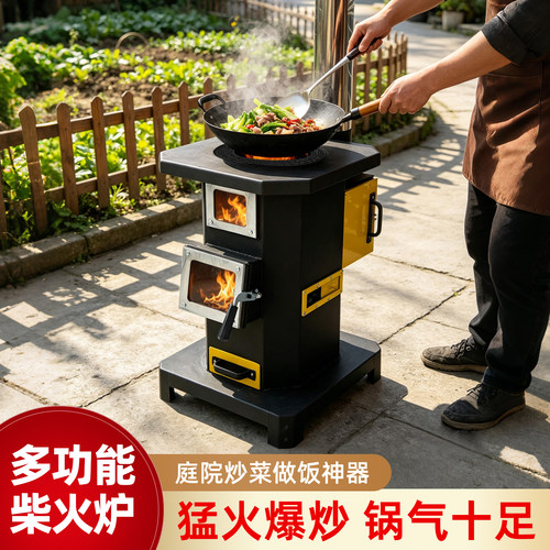 襄灶旺无烟猛火气化柴煤两用炉