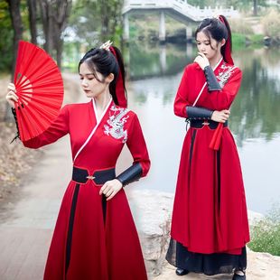 雪龙吟舞蹈演出服太极剑练功服艺考表演服装打鼓服男女同款武侠风