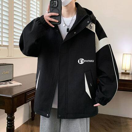 春秋季连帽外套13男孩初中学生14潮流帅气夹克15岁青少年大童男装