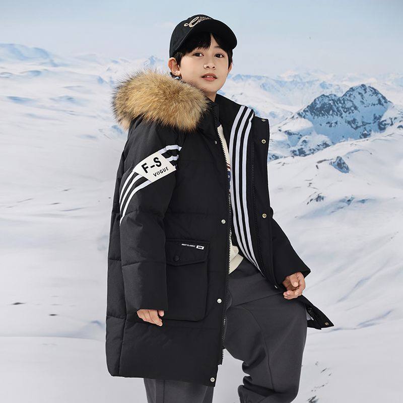 儿童2025羽绒服中长款男童冬季新款洋气中大童加厚外套童装帅气,童装/婴儿装/亲子装,羽绒服,淘宝优惠券,粉丝福利购,淘宝优惠卷