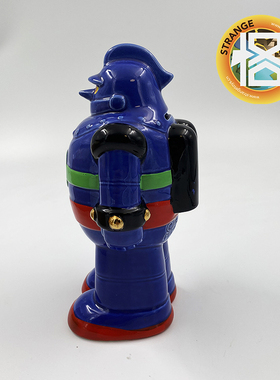 中古玩具当时物铁人28号 陶瓷储蓄罐玩具1996日本制MARMIT SOFUBI