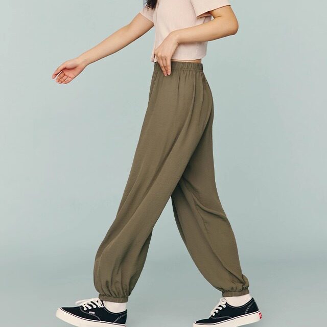 三枪睡裤女2025春夏新品泡泡纱大码宽松轻薄运动防蚊休闲束脚长裤