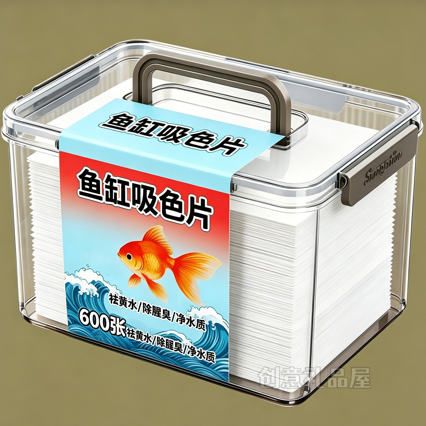 鱼缸吸色片去黄水污力丸净水宝活性净化水质清澈剂鱼缸除黄水绿水