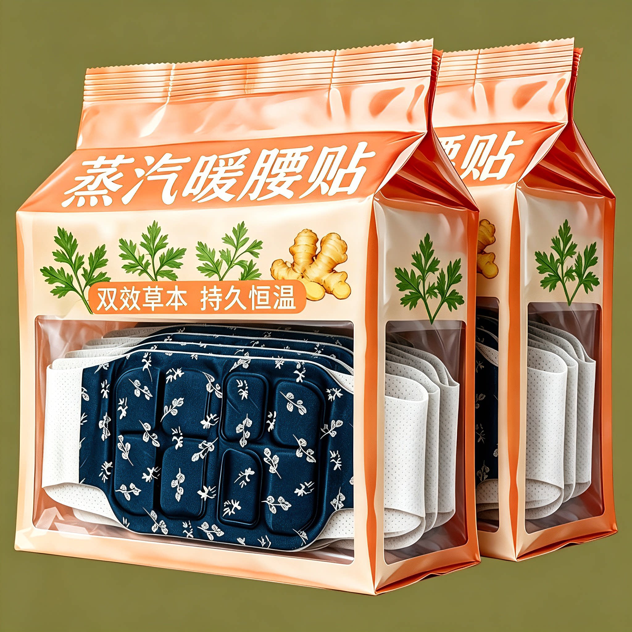 艾草蒸汽热敷暖腰腹贴