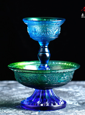 琉璃供佛摆件寺院护法杯