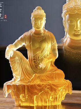 琉璃观音佛堂供奉摆放自在观音水月观音观自在客厅家用摆件