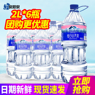 长白山天泉饮用天然矿泉水2L*6瓶整箱包邮长白山偏硅酸大瓶装水