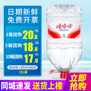 家庭大桶装 包邮 非矿泉水泡茶水 2桶整箱 百亿娃哈哈饮用纯净水15L
