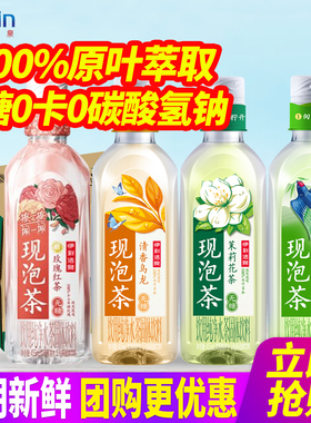 伊刻活泉现泡茶455ml*15瓶茉莉花茶清香乌龙抹春绿茶玫瑰红茶饮料
