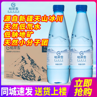 格莱雪新疆天山冰川水500ml 包邮 低钠低氘弱碱小瓶饮用水 24瓶2箱