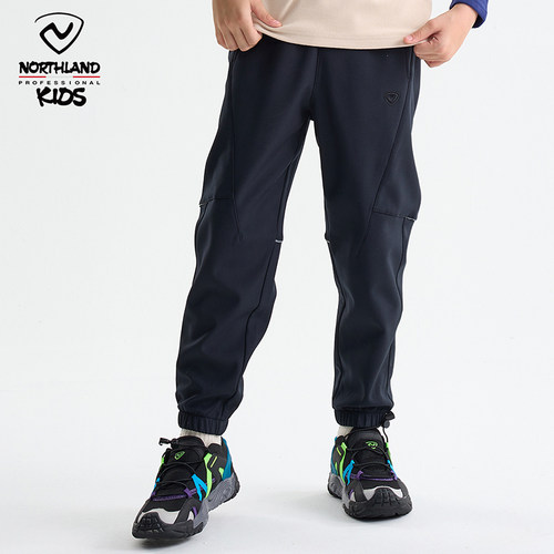 诺诗兰儿童男童加绒软壳裤