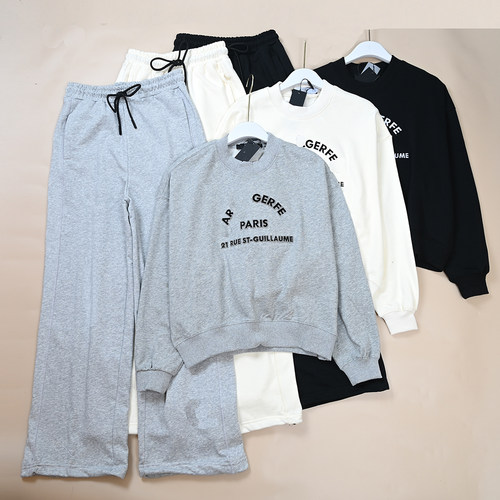 美系K尔  秋冬新款女士圈棉运动服套装短款卫衣+卫裤 两件套