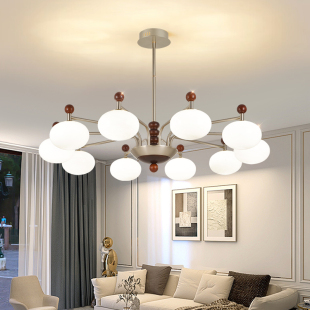 吊灯客厅奶油中古风高级感美式 复古卧室灯大气氛围感魔豆灯餐厅灯