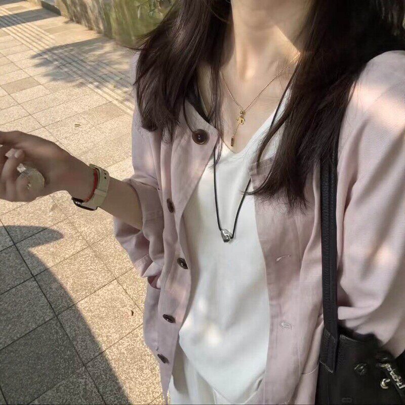 开衫长袖纽扣防晒衣通勤外套上衣