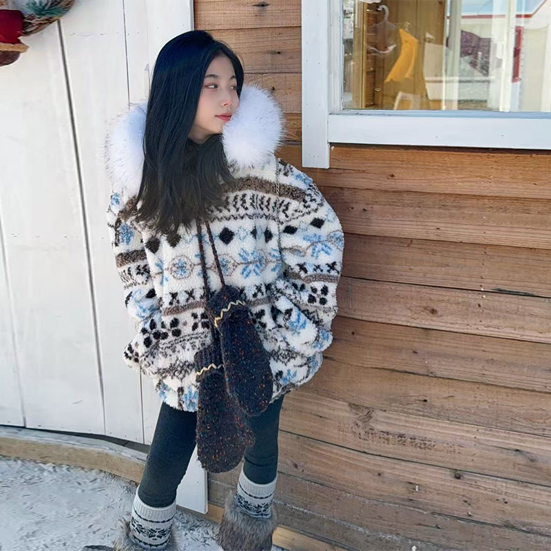 女童2025新款费尔岛儿童外套