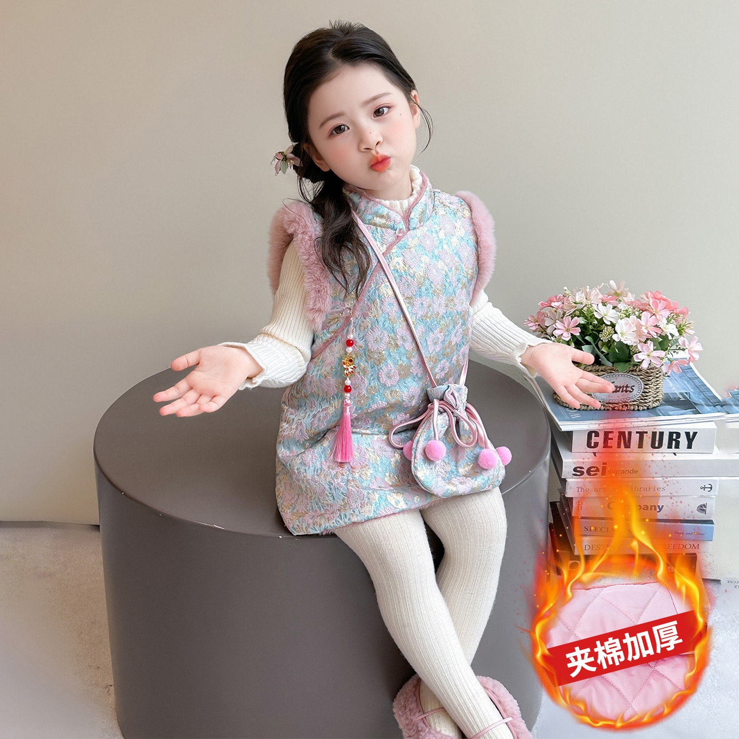 女童连衣裙公主裙新中式旗袍裙