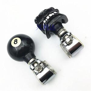 骷髅头把手转向器带轴承助力球手柄把套转向球 黑色8方向盘助力球