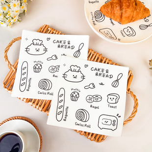 瑞莎烘焙防油纸隔油垫纸切块蛋糕面包西点盒甜品提拉米苏专用油纸