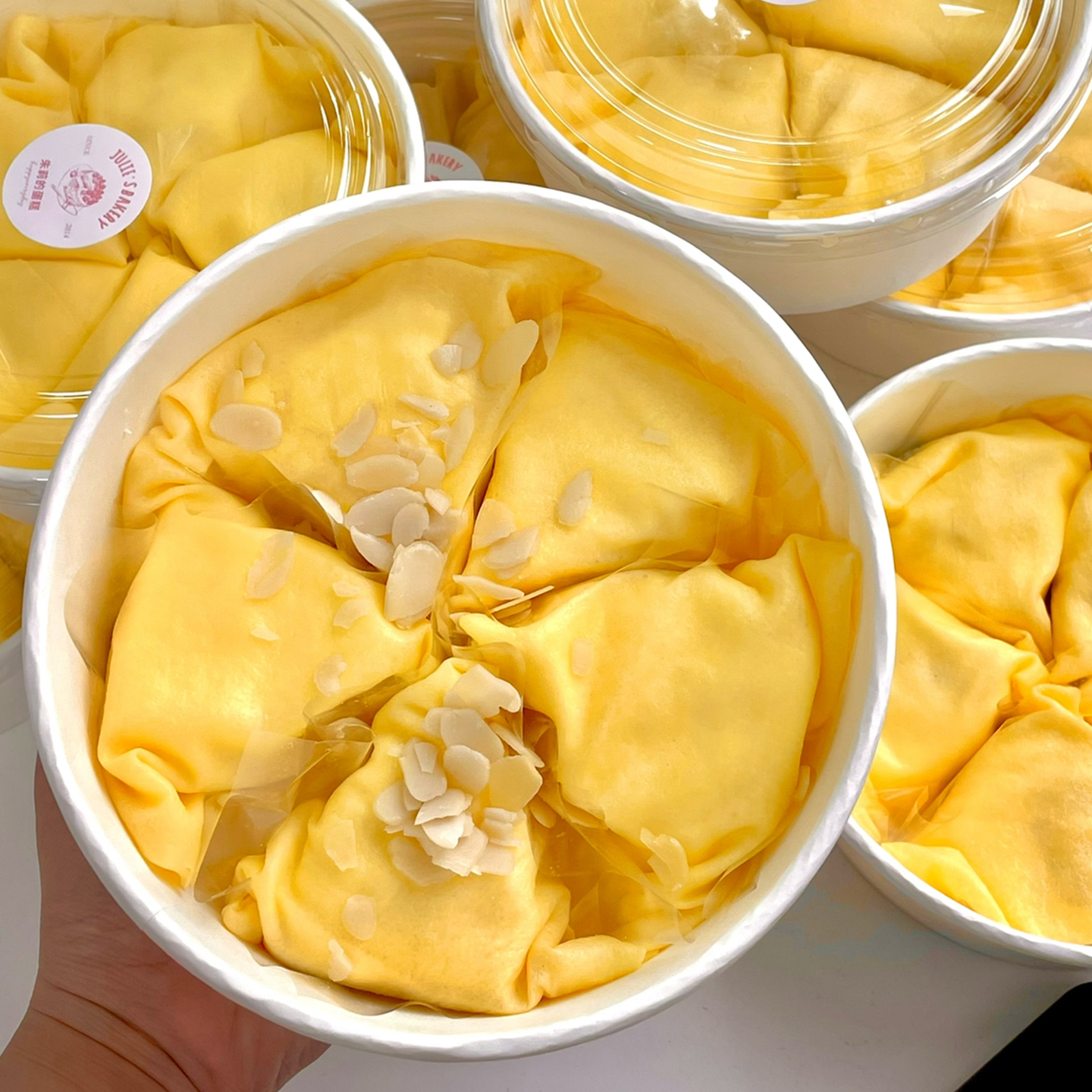 瑞莎香蕉可丽卷蛋糕碗戚风蛋糕胚磨具一次性纸碗6寸千层盒子包装4