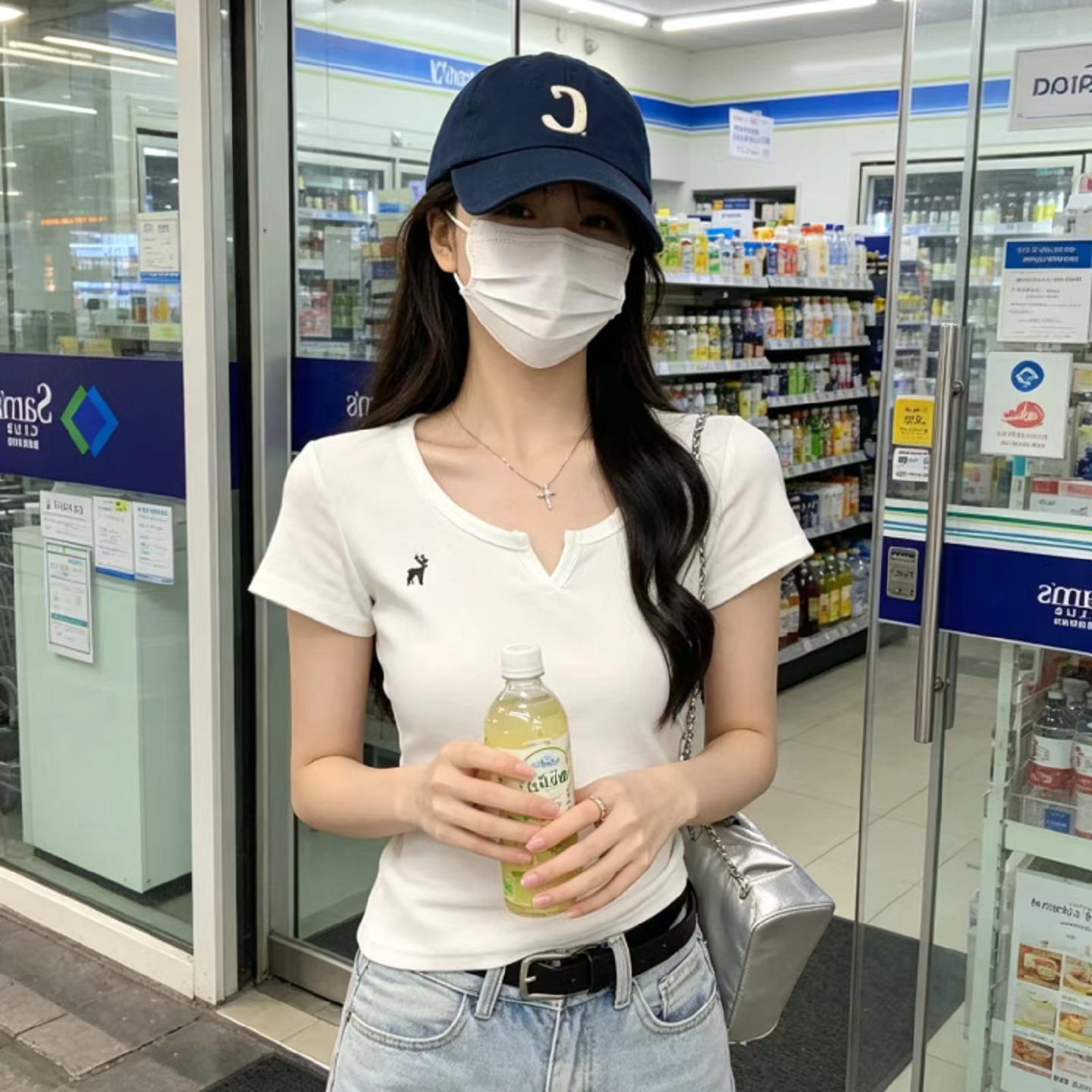 半开领百搭刺绣设计感短袖T恤女夏季2026新款休闲显瘦套头上衣ins