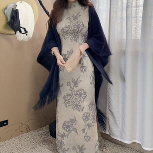 予溪自制【秋序】古朴清雅旗袍改良显瘦气质中式国风复古连衣裙