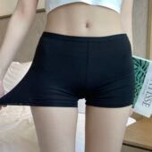 女夏薄紧身不卷边双层保险短裤 2件装 莫代尔无痕打底防走光安全裤