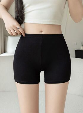 莫代尔黑色安全裤女夏季防走光外穿打底裤大码短裤平角裤保险裤