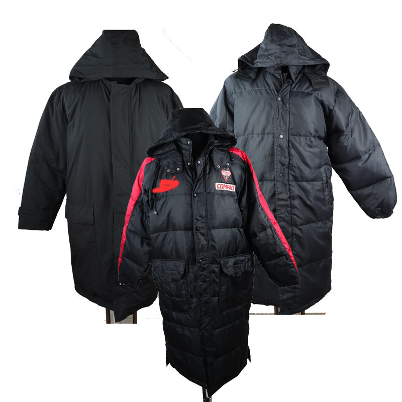 长款羽绒服冬季加厚刺绣保暖条纹古着韩版中年男款