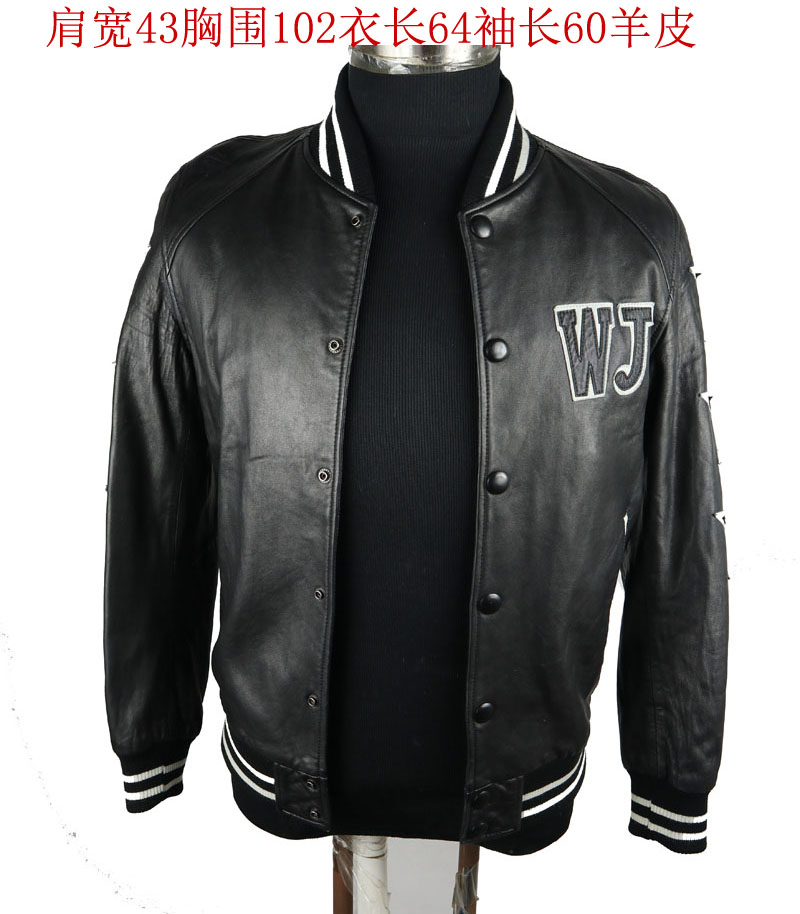 棒球服皮衣二手古着皮夹克真皮