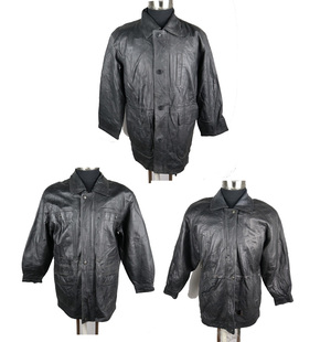 古着二手中老年真皮皮衣外套 头层牛皮中长款大衣皮袄爸爸装冬