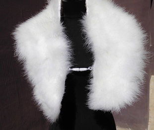 鸵鸟毛披肩火鸡毛羽绒天鹅绒小坎肩皮草新娘礼服结婚纱庆典配饰