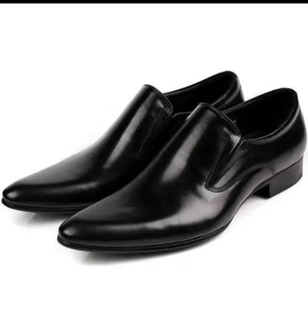 高端奢侈品牌男鞋商务休闲皮鞋头层牛皮透气时尚尖头婚鞋子