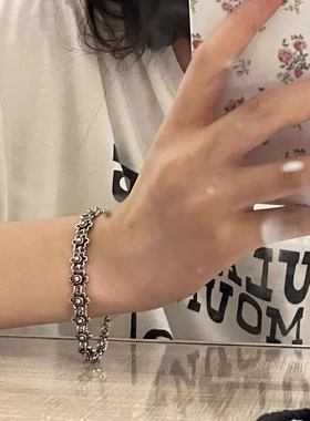 复古做旧花朵手链女夏小众设计感简约ins冷淡风手饰韩国个性百搭