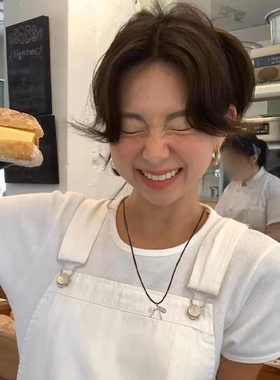 搭配单品 | 韩国东大门ins 博主同款小众蝴蝶结黑绳抽绳项链女
