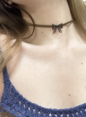 复古金属蝴蝶项链choker项圈小众简约气质颈链甜酷辣妹锁骨链项链