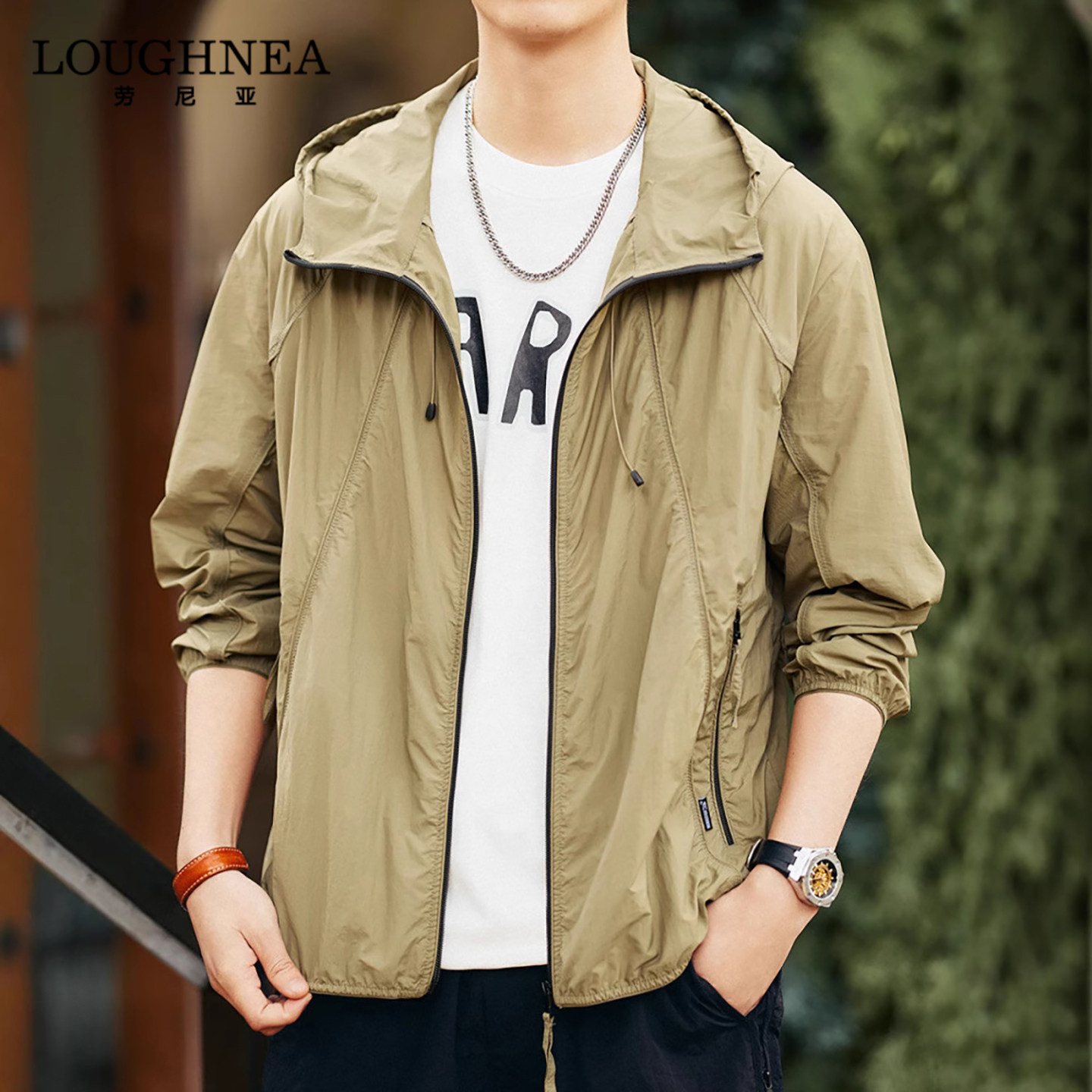 LOUGHNEA高端户外钓鱼防晒服男士夏季冰丝超薄宽松透气防晒衣外套