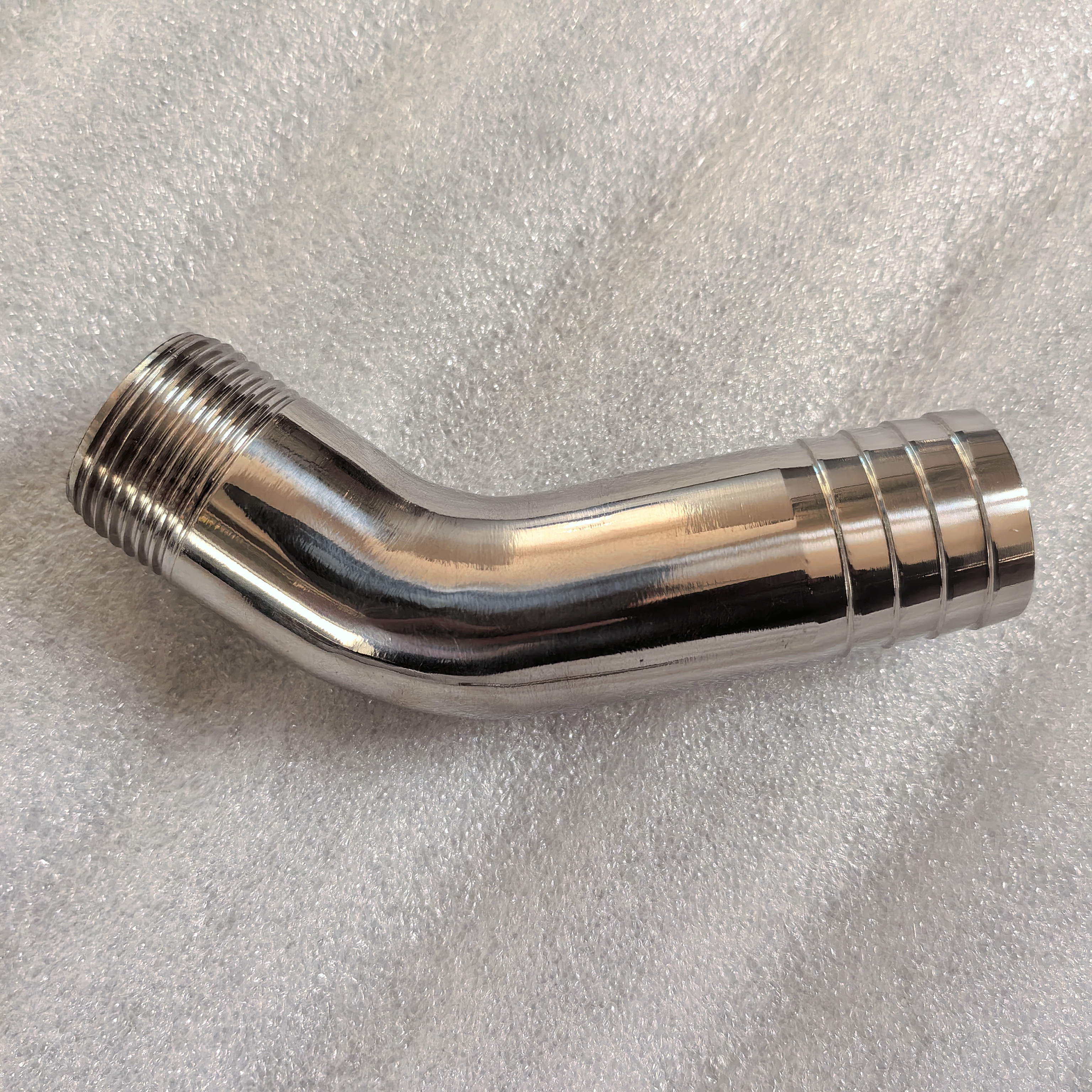 304不锈钢45度外丝宝塔弯头