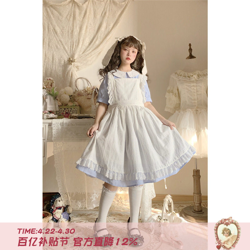 labeau-春水煎茶-爱丽丝轻lo裙连衣裙女日系软妹lolita罩裙背带裙