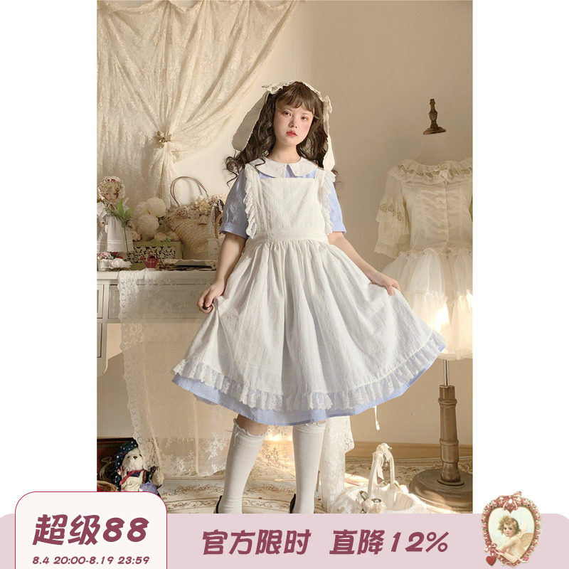 labeau-春水煎茶-爱丽丝轻lo裙连衣裙女日系软妹lolita罩裙背带裙 - 实物图