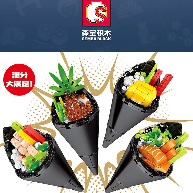 日式美食寿司积木手握蟹籽三文鱼