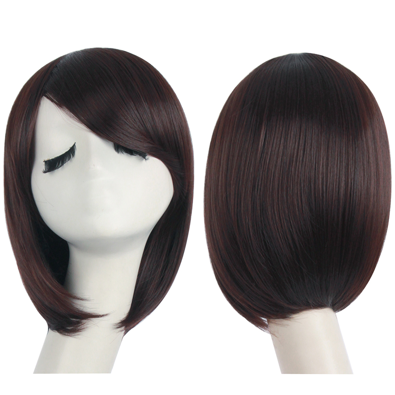 潼漫高温丝齐斜刘海短直cos假发