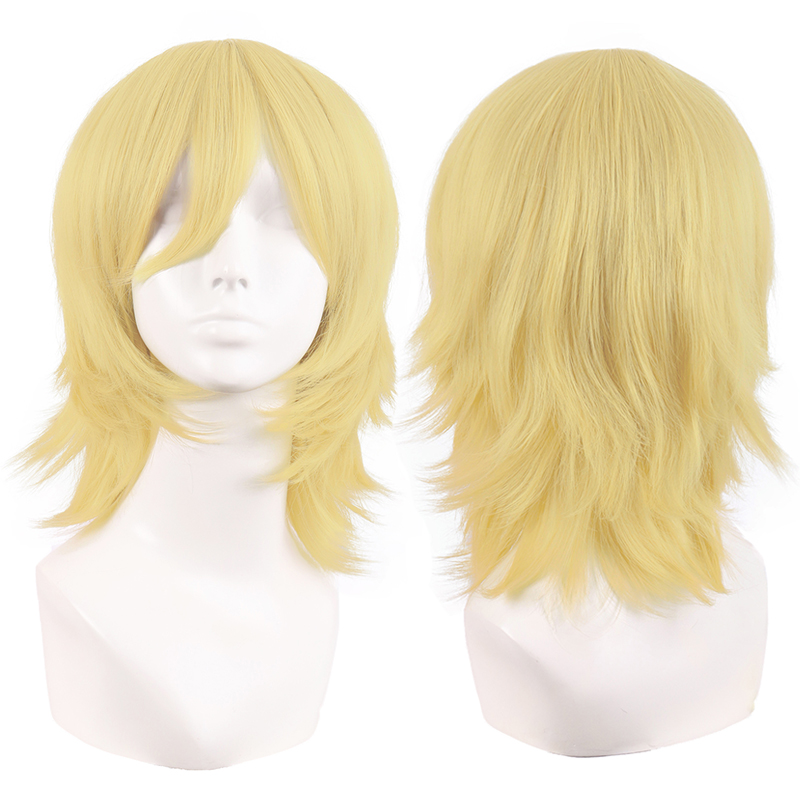 潼漫金色加长反翘狼尾款cos假发