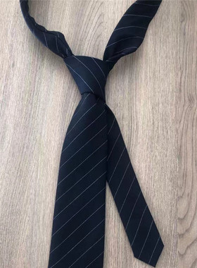韩版休闲条纹领带灰色简约男士棕色手打百搭学生免打英伦学院风潮