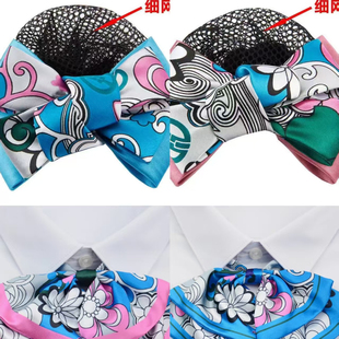 农行女女领花头花手打藏青蓝色男拉链银行懒人免系易拉得领花头花